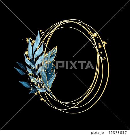Decorative golden frame isolated on black 55373857