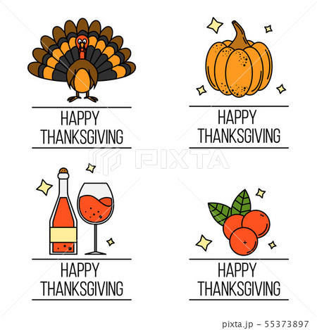 set of thanksgiving logos. Vector illustration set of thanksgiving logos. Vector illustration 55373897
