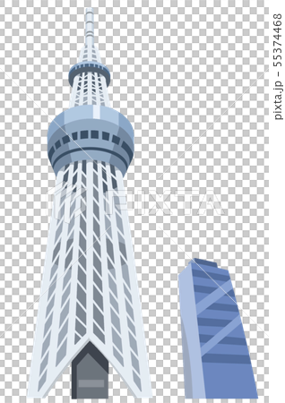 スカイツリー 観光地イラストアイコンシリーズのイラスト素材