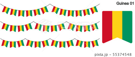 ギニアの国旗のガーラーンド　ベクターデータ（bunting garland）