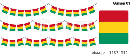 ギニアの国旗のガーラーンド　ベクターデータ（bunting garland）