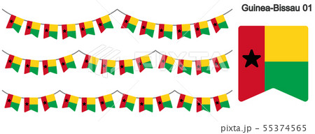 ギニアビサウの国旗のガーラーンド　ベクターデータ（bunting garland）