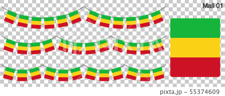 マリ共和国の国旗のガーラーンド ベクターデータ(bunting garland) マリ共和国の国旗のガーラーンド ベクターデータ(bunting garland) 55374609