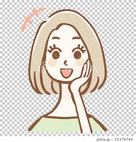 笑顔で話す女性のイラスト 55374744