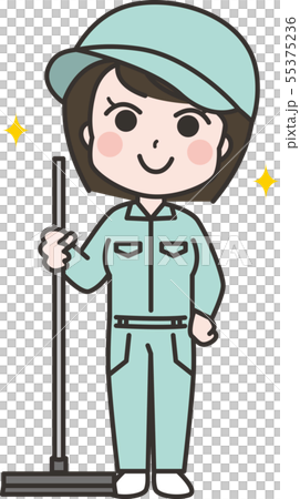 女性 清掃員01のイラスト素材