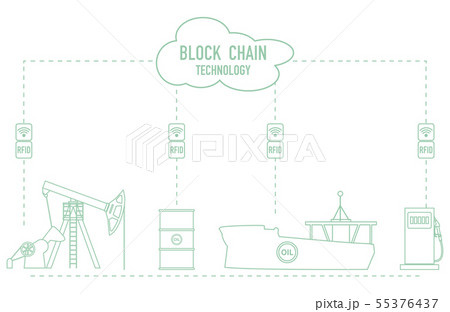 Blockchain RFID technology. Oil industry. 55376437
