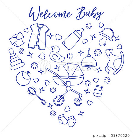 Newborn Baby Vector Illustration Kid Stuff Toysのイラスト素材