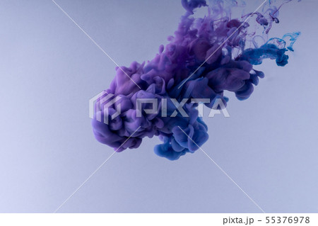 Colorful Ink swirling in water. Cloud of silky ink on white background. 55376978