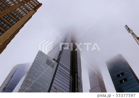 Skyline of NYC Manhattan from Mid Town on a Misty 55377597