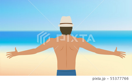 Handsome guy at the beach 55377766