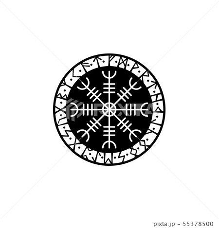Viking Letters Black Circle Objectのイラスト素材