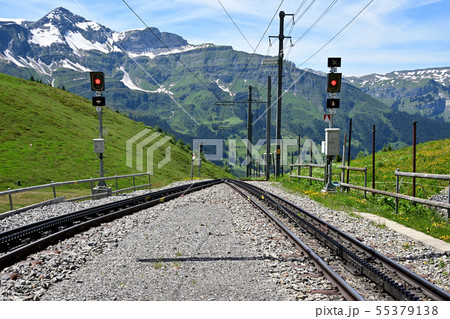 ヴェンゲルンアルプ鉄道、ヴェンゲルンアルプ駅からヴェンゲン方向の眺め 55379138