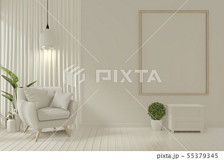 Interior mock up poster frame and armchair in Interior mock up poster frame and armchair in 55379345