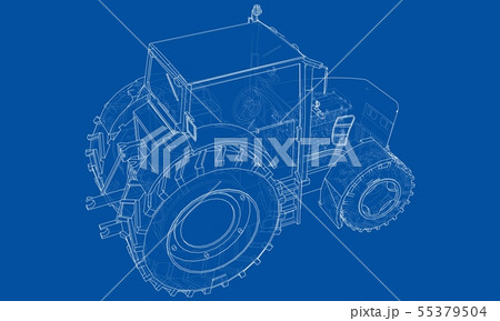Farm Tractor Concept. Vector 55379504