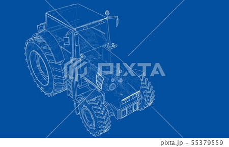 Farm Tractor Concept. Vector Farm Tractor Concept. Vector 55379559