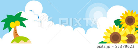 夏の風景 バナー 対応サイズ3 100のイラスト素材