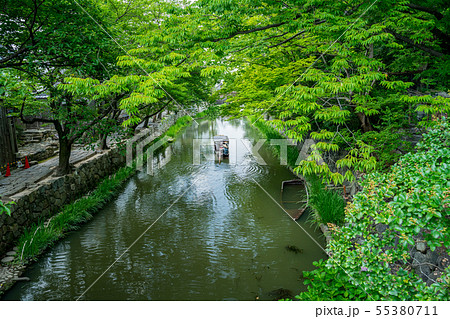 近江八幡 八幡堀めぐり 水郷めぐりの写真素材