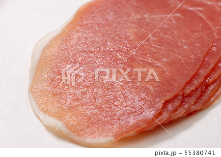 生ハム(ラックスハム)スライス。非加熱食肉製品。 生ハム(ラックスハム)スライス。非加熱食肉製品。 55380741