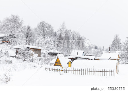 Russian winter rural landscape Russian winter rural landscape 55380755