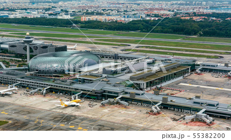 シンガポール・チャンギ国際空港　空撮 55382200