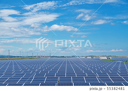 大規模太陽光発電所のソーラーパネル 大規模太陽光発電所のソーラーパネル 55382481