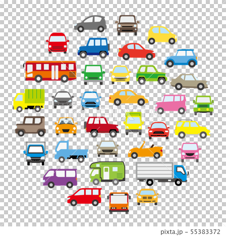 色々な車のサークル状アイコンギャラリー(ポップカラー) 55383372