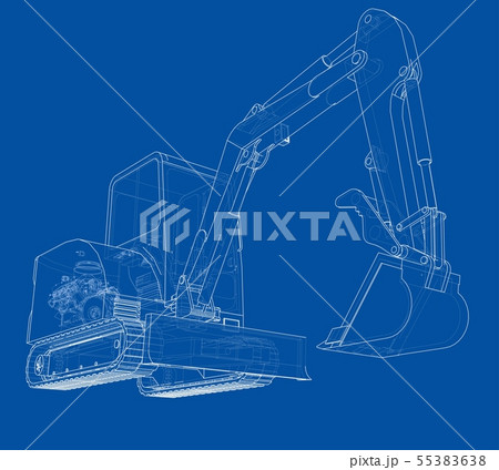 Sketch of Small Treactor with Actor. Vector Sketch of Small Treactor with Actor. Vector 55383638