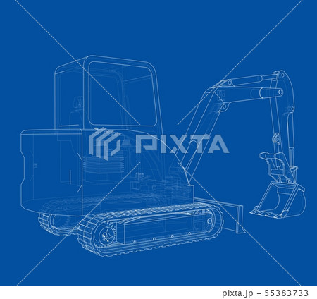 Sketch of Small Treactor with Actor. Vector 55383733