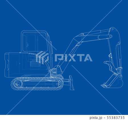 Sketch of Small Treactor with Actor. Vector Sketch of Small Treactor with Actor. Vector 55383735