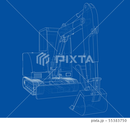 Sketch of Small Treactor with Actor. Vector Sketch of Small Treactor with Actor. Vector 55383750