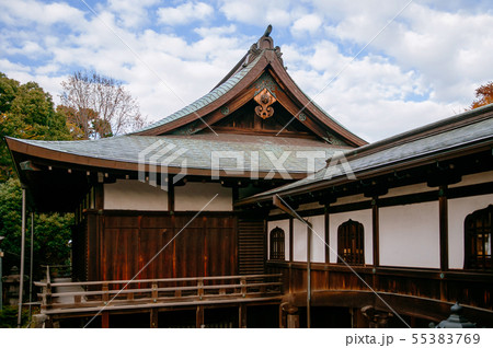 Old wooden building of Kiyomizu Kannon-do shrine Old wooden building of Kiyomizu Kannon-do shrine 55383769