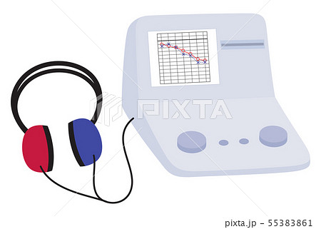 純音聴力検査 オージーメーター 気導 老人性難聴のイラスト素材