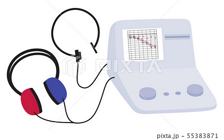純音聴力検査 骨導 左伝音難聴のイラスト素材