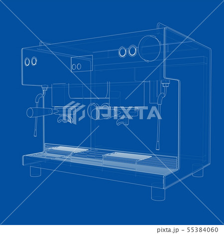 Outline coffee machine. Vector Outline coffee machine. Vector 55384060