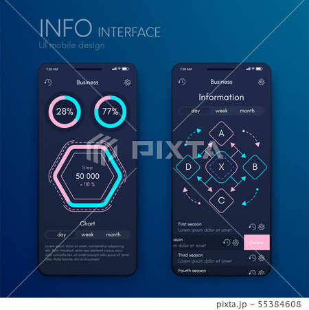 Mobile application interface. Ui design, stock vector 55384608