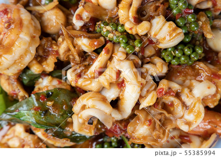 stir fried spicy seafood or seafood pad cha 55385994