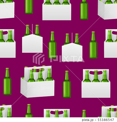 Realistic Detailed 3d Beer Bottles Pack Seamless Pattern Background. Vector 55386547