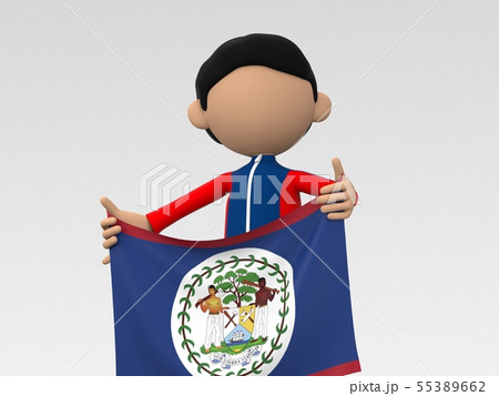 国旗を掲げるベリーズのスポーツ選手のイラスト素材 国旗を掲げるベリーズのスポーツ選手のイラスト素材