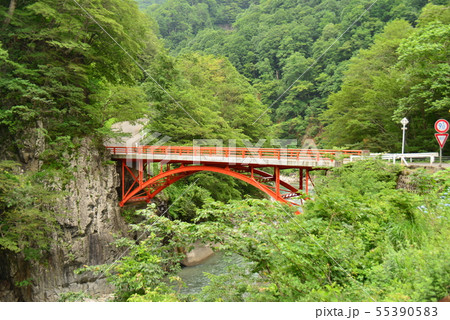 中津川渓谷に架かる前倉橋 55390583