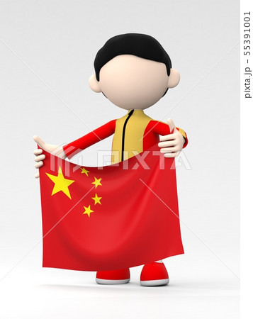 国旗を掲げる中国のスポーツ選手 55391001