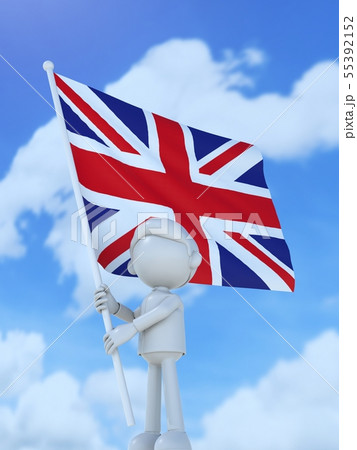 国旗を掲げるイギリスのスポーツ選手 55392152