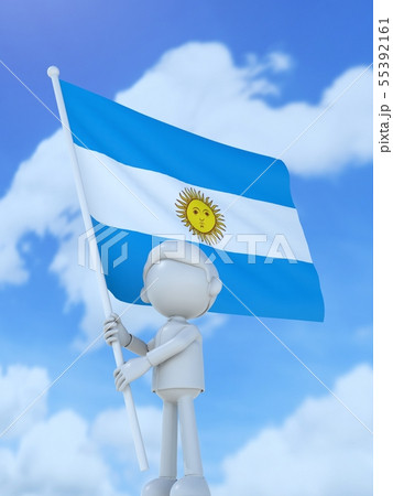 国旗を掲げるアルゼンチンのスポーツ選手 55392161