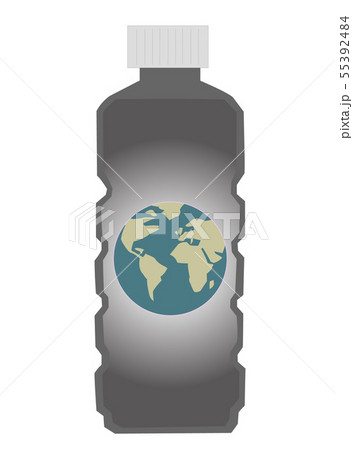 ペットボトルやレジ袋など石油加工製品の廃棄によって 地球の環境が悪くなっているという警告のポスターのイラスト素材 55392484 Pixta