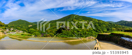 大中尾棚田 水張り風景 パノラマ 【長崎市】 大中尾棚田 水張り風景 パノラマ 【長崎市】 55393945