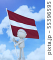 国旗を掲げるラトビアのスポーツ選手 55396595