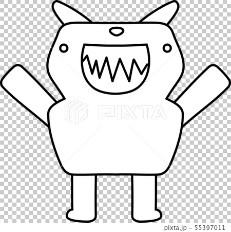 怪物 モンスター かわいい 奇妙な キャラクター イラスト モノクロ 怪物 モンスター かわいい 奇妙な キャラクター イラスト モノクロ 55397011