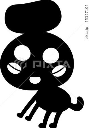 怪物 モンスター かわいい 奇妙な キャラクター イラスト モノクロ 55397102