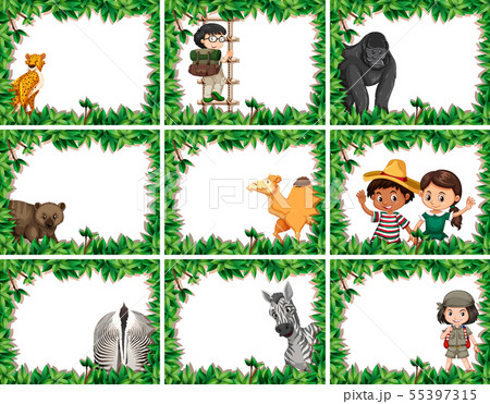 Animal frames with cheetah, ape, camel, zebra with Animal frames with cheetah, ape, camel, zebra with 55397315