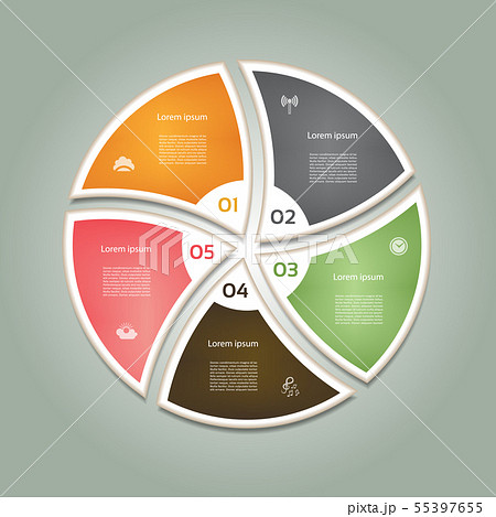 Cyclic diagram with five steps and icons. eps 10 Cyclic diagram with five steps and icons. eps 10 55397655