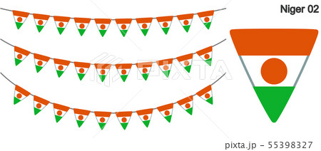 ニジェールの国旗のガーラーンド　ベクターデータ（bunting garland）